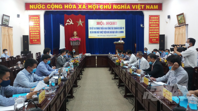Hội nghị sơ kết 6 tháng triển khai công tác chuẩn bị đầu tư dự án nhà máy nhiệt điện khí LNG Bạc Liêu. ẢNh: Trọng Linh.
