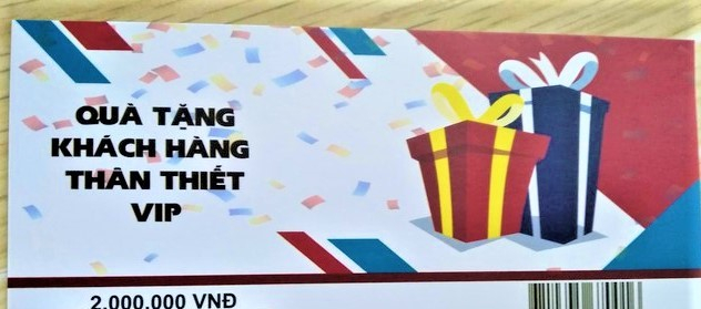 b-1126_20200907_412.jpg Một voucher mua hàng trị giá 2 triệu đồng nhiều nạn nhân đã nhận được nhưng đều không có tác dụng. Ảnh: AV.