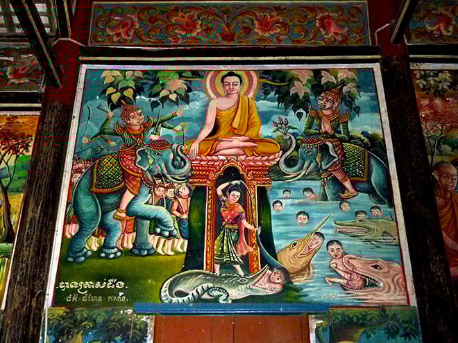 3120-trong-1602_20201029_393.jpg Tranh tường Khmer xuất hiện rất nhiều ở các đình chùa miền Tây Nam bộ.