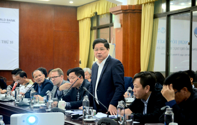 Thứ trưởng Lê Quốc Doanh cho rằng kết quả dự án VnSAT tạo nền tảng vững chắc để tái cơ cấu cho lúa gạo, cà phê. Ảnh: Lê Tấn.
