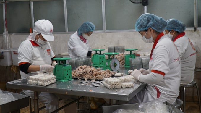 Nhu cầu tiêu thụ các mặt hàng chế biến thủy sản đã qua chế biến dịp cận tết vẫn tăng cao. Ảnh: Đinh Mười.