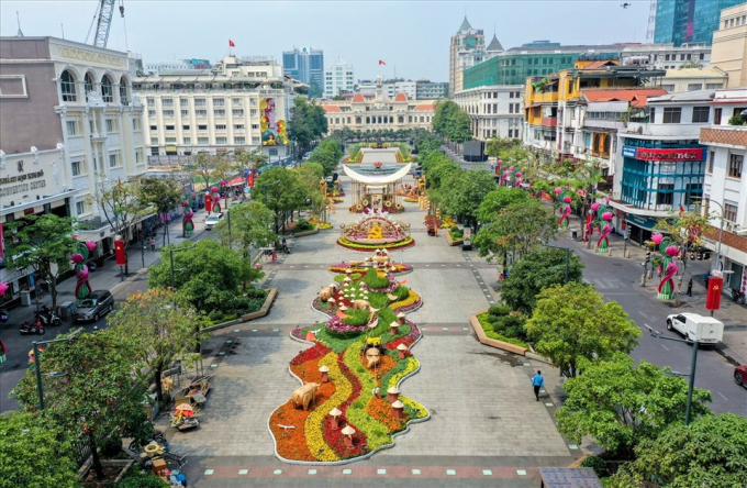 z2321661431200_33cdf-2207_20210216_951.jpg Đường hoa Nguyễn Huệ vẫn được tổ chức dịp Tết Tân Sửu ở TP.HCM.