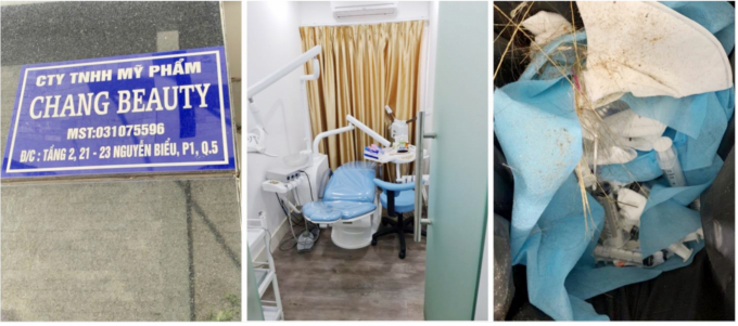 Biển hiệu 'Công ty TNHH Mỹ phẩm Chang Beauty' nhưng là cơ sở dịch vụ phẫu thuật thẩm mỹ trái phép.