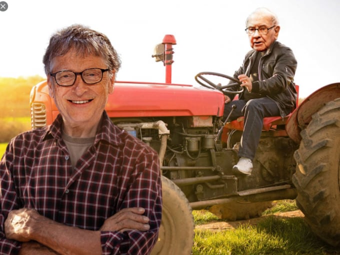 screenshot_1618374298-1125_20210414_824.jpeg Hai tỷ phú Mỹ Bill Gates và Warren Buffett đều có tên trong danh sách những người sở hữu nhiều đất nông nghiệp nhất nước Mỹ. Ảnh: MarketWatch