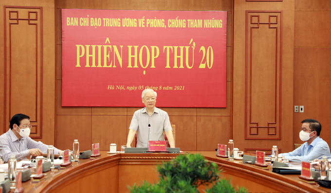Tổng Bí thư Nguyễn Phú Trọng vừa ký ban hành Quy định về chức năng, nhiệm vụ, quyền hạn, chế độ làm việc, quan hệ công tác của Ban Chỉ đạo Trung ương về phòng, chống tham nhũng, tiêu cực.