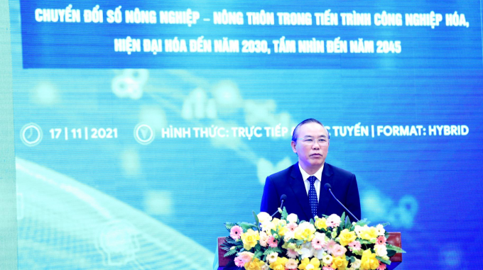 Deputy Minister of Agriculture and Rural Development Phung Duc Tien addresses at the seminar. Photo: Minh Phuc.
