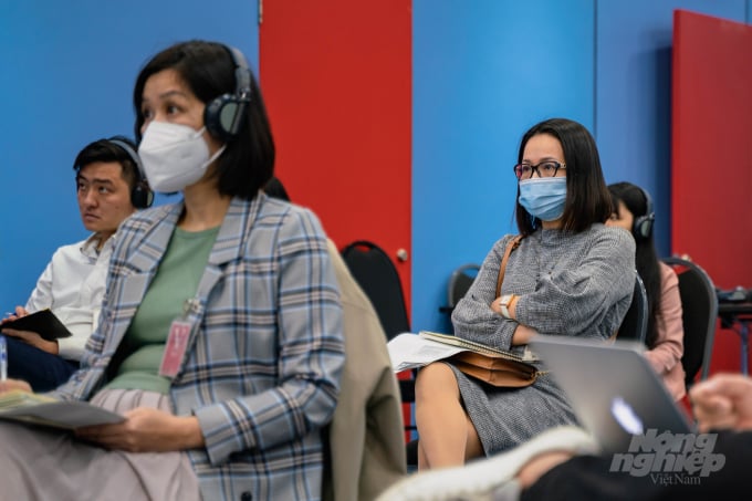 Nhiều giải pháp giúp ngành thủy sản thích ứng với biến đổi khí hậu được đưa ra trong tọa đàm sáng 18/11. Ảnh: ĐSQ Mỹ.