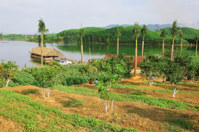 Tận dụng mặt nước rộng thênh thang, Khu du lịch Hòn Mát quy mô 42 ha đã hình thành. Ảnh: Võ Dũng.