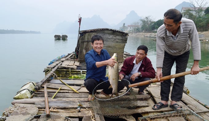 Carp farming on the Son River has created a tourist highlight. Photo: Tam Phung.
