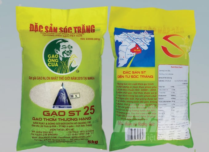 Sản phẩm Gạo Ông Cua của DN Hồ Quang Trí. Ảnh: HĐ