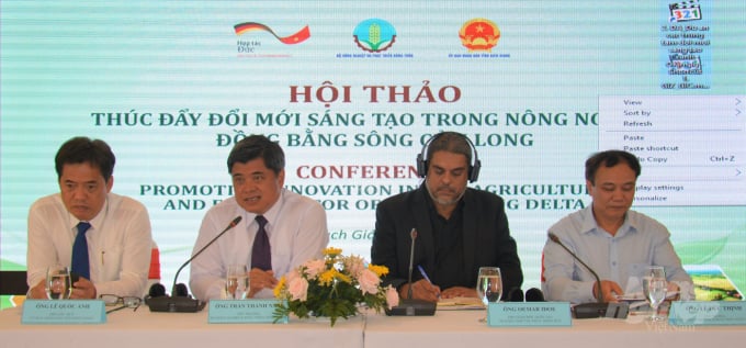 Hội thảo Thúc đẩy đổi mới sáng tạo trong nông nghiệp ĐBSCL do Bộ NN-PTNT phối hợp với Tổ chức Hợp tác Phát triển Đức (GIZ) tổ chức. Ảnh Trung Chánh.
