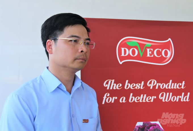 Ông Nguyễn Thanh Tùng cho biết, Doveco Sơn La mong muốn tiêu thụ toàn bộ sản lượng xoài, dứa, chanh leo, vải… của tỉnh Sơn La nói riêng và các tỉnh phía Bắc nói chung trong mùa vụ năm 2022. Ảnh: Phạm Hiếu.
