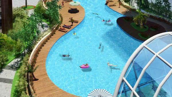 Phối cảnh bể bơi ngoài trời tại Park Hill