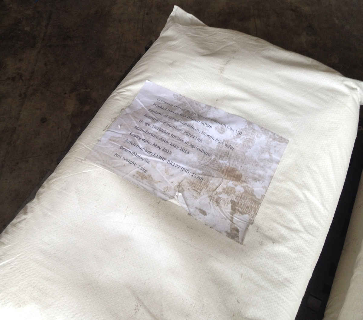 Nhãn hạn sử dụng cũ của lô hàng DIURON (1.000KG) 