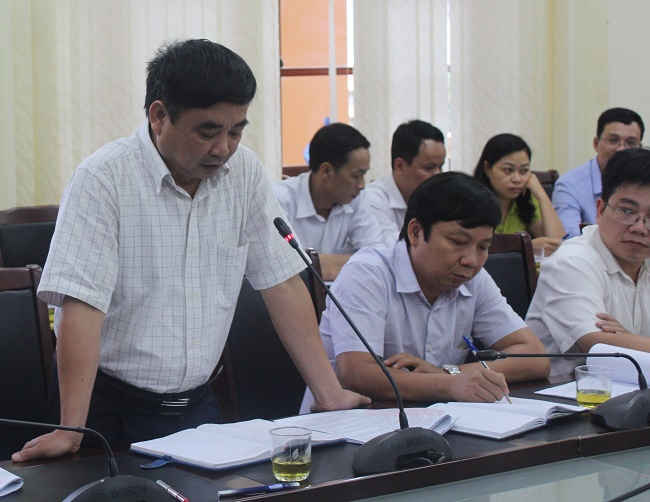 Ông Bùi Châu Tuấn, Giám đốc Sở TN&MT tỉnh Điện Biên phát biểu tại hội nghị