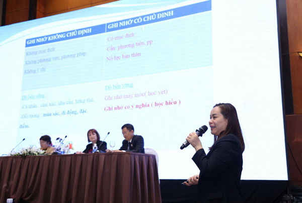  Bác sĩ Chuyên khoa 2 Thái Thanh Thủy, Trưởng Khoa Tâm lý và Phòng khám chất lượng cao, Bệnh viện Nhi đồng 2 chia sẻ tại Hội nghị
