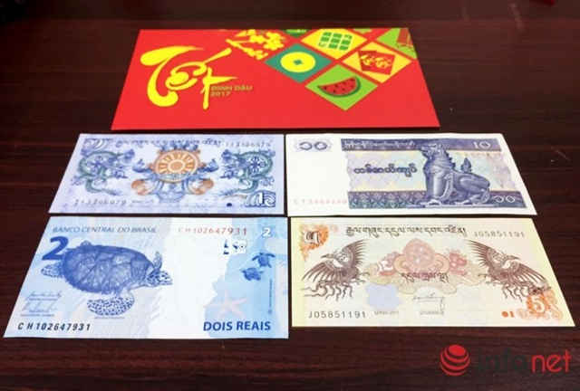 Bộ tiền 4 tờ tứ linh 