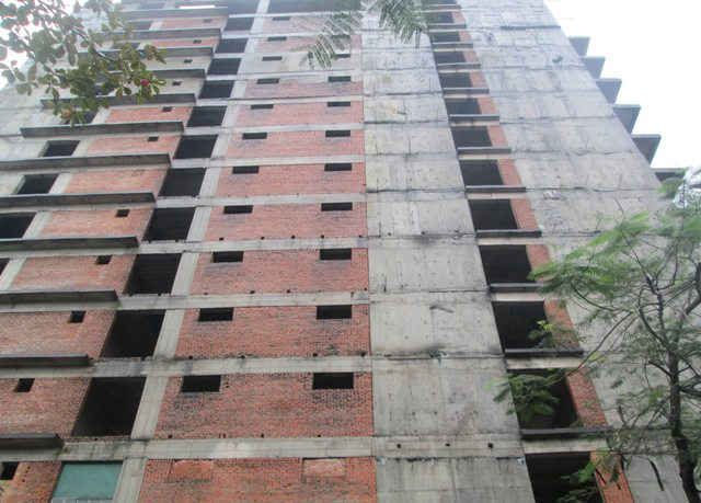 Sau khi thi công xong phần thô, công trình bỏ hoang đến nay đã hơn 5 năm