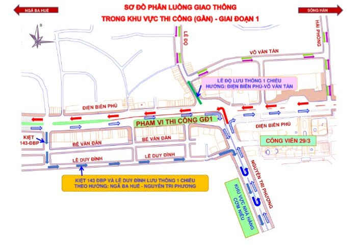 Sơ đồ phân luồng trong khu vực thi công giai đoạn I