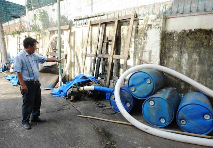Tang vật khai thác cát trái phép được tổ công tác của huyện Tuy Phước tịch thu.