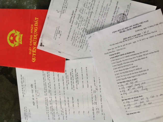 Đơn, hợp đồng và biên bản hòa giải (lần 3) liên quan đến vụ việc của ông Dự.