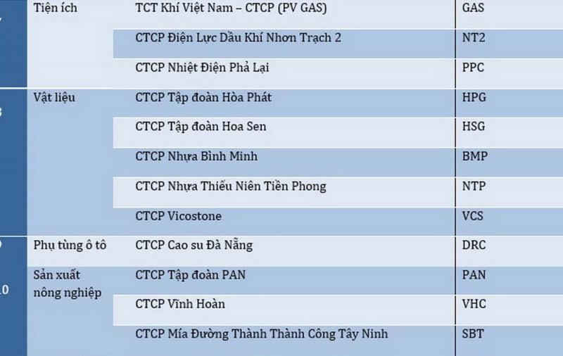 GAS và NT2 lọp vào Top 50 doanh nghiệp niêm yết tốt nhất ở mảng kinh doanh Tiện ích