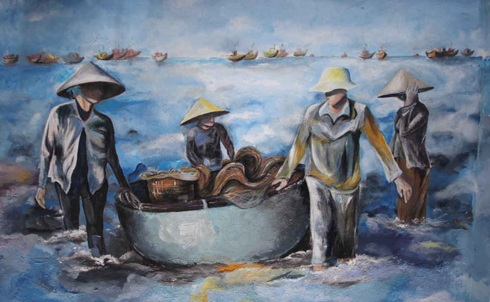 Những hình ảnh sinh hoạt đời thường của người dân xã đảo được phác họa chân thật, gần gũi