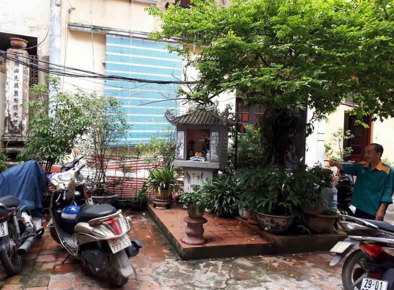 Phần sân nhà thờ tổ họ Nguyễn hiện nay tại số nhà 20, ngõ 31, phố Yên Bái II, phường Phố Huế
