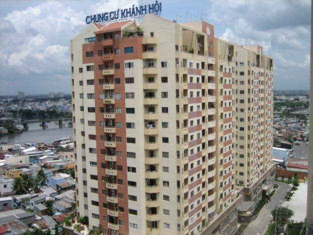 Chung cư Khánh Hội 2, nơi đang xảy ra mâu thuẫn, tranh chấp giữa người dân và chủ đầu tư