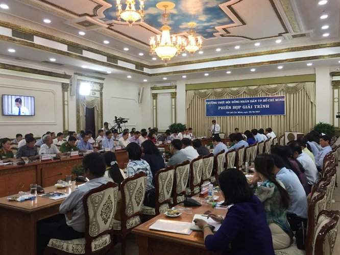 Toàn cảnh phiên họp giải trình về công tác quản lý nhà chung cư trên địa bàn TP. HCM sáng 28/10