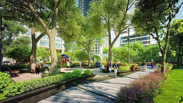 Không gian ngập tràn sắc xanh tại Khu căn hộ TNR Goldseason.