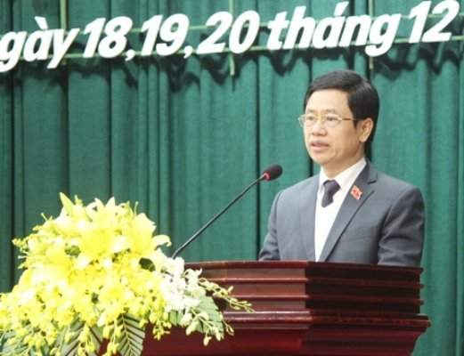 Đồng chí Nguyễn Xuân Sơn - Phó Bí thư Thường trực Tỉnh ủy, Chủ tịch HĐND tỉnh phát biểu khai mạc kỳ họp thứ 5, HĐND tỉnh Nghệ An khóa XVII