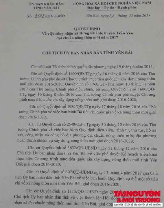 Trấn Yên - Yên Bái: Công nhận xã Hưng Khánh đạt chuẩn nông thôn mới