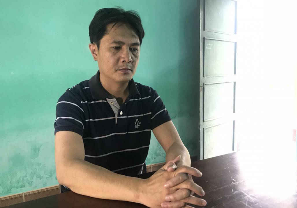 Đối tượng Khánh tại cơ quan điều tra
