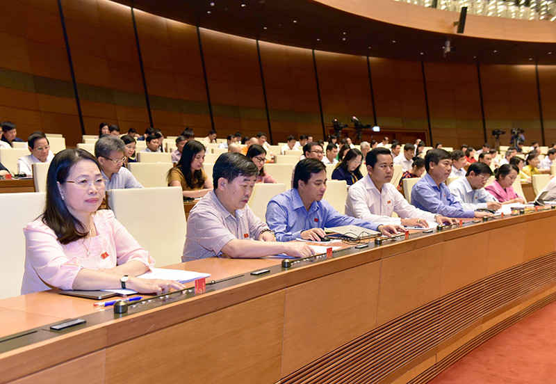 Đại biểu nhấn nút