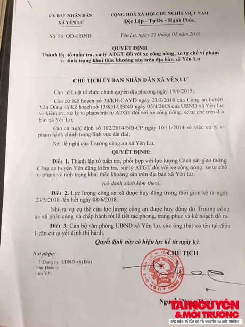 QĐ CỦA XÃ YÊN LƯ