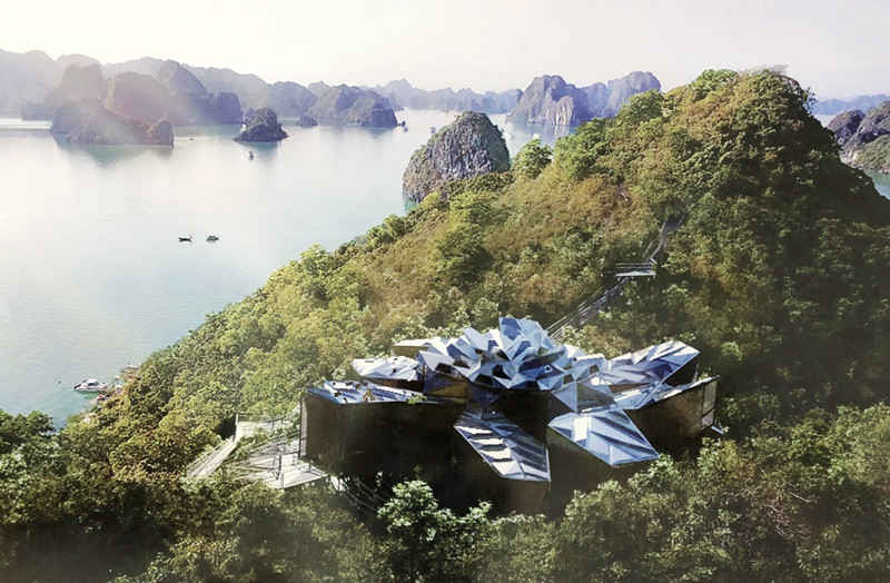 Phối cảnh tổng thể nhà trưng bày trung tâm (Khu bảo tồn động, thực vật Vịnh Hạ Long trên đảo Soi Sim).