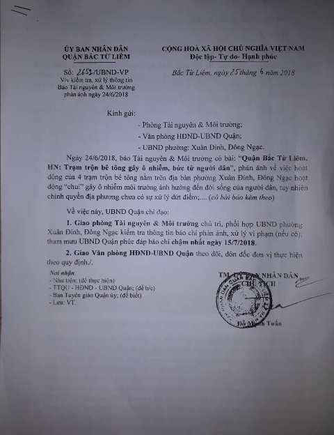 Tram tron be tong o Xuan Dinh gay o nhiem 2