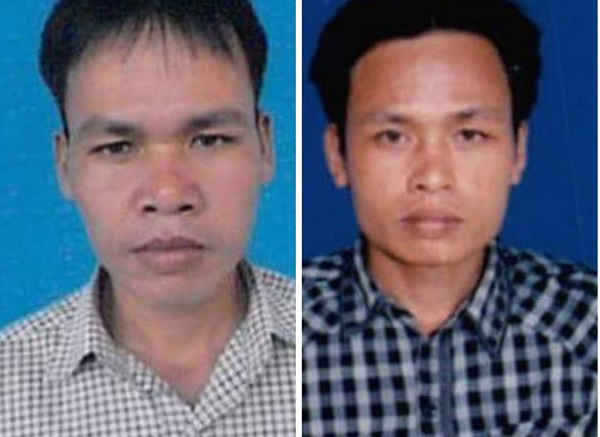 Từ trái qua: Quốc và Việt, hai nghi can cầm đầu vụ phá rừng lim quy mô lớn