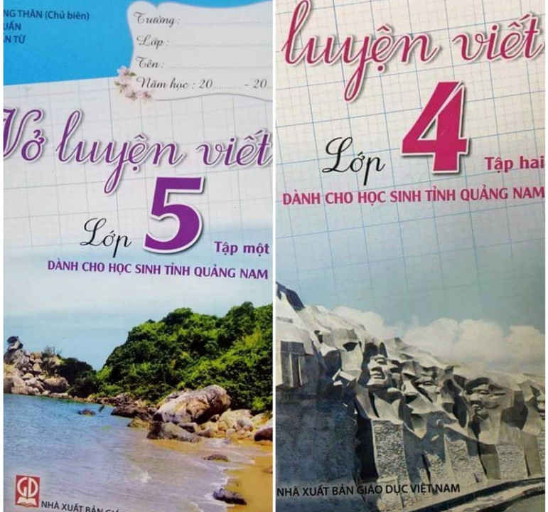 Vở 'Luyện viết dành cho học sinh tỉnh Quảng Nam' lớp 4, lớp 5