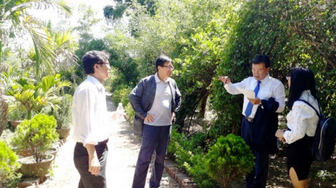 Chuyên gia Hàn Quốc khảo sát thực tế vùng quy hoạch nông nghiệp chất lượng cao tại Tam Kỳ (ảnh Hoàng Bin)