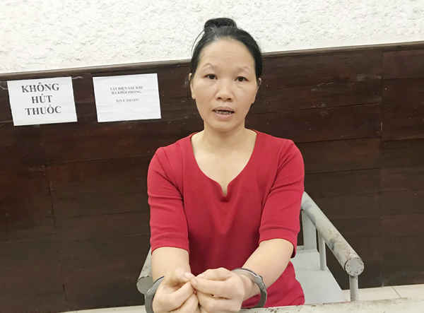 Đối tượng Khúc Thị Điệp tại cơ quan Công an.