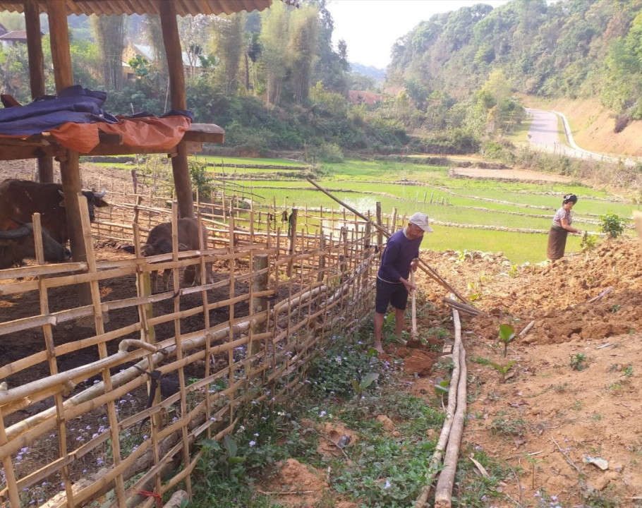 người dân vùng cao làm đất nương để chuẩn bị tra hạt