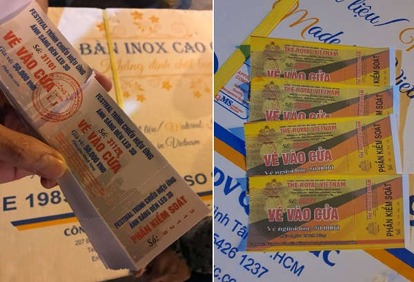 Vé được bán cho người dân đóng dấu 2 công ty một cách bất thường