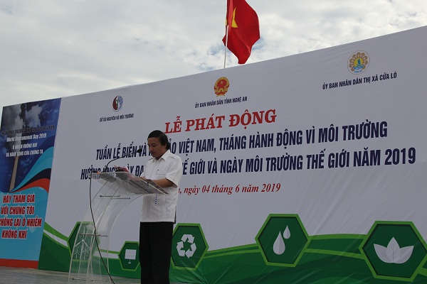 Ông Võ Duy Việt – Giám đốc Sở TN&MT tỉnh Nghệ An phát động tháng hành động vì môi trường