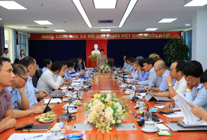 Bà Nguyễn Thị Phú Hà - Phó Chủ tịch Ủy ban Quản lý vốn Nhà nước tại Doanh nghiệp tại buổi làm việc với BSR
