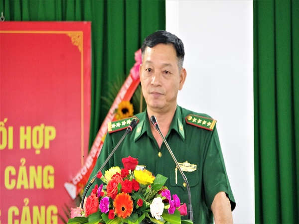 Đại tá Đào Quang Hiển, Phó Chỉ huy trưởng, Tham Mưu trưởng BĐBP Bà Rịa – Vũng Tàu phát biểu tại hội nghị.