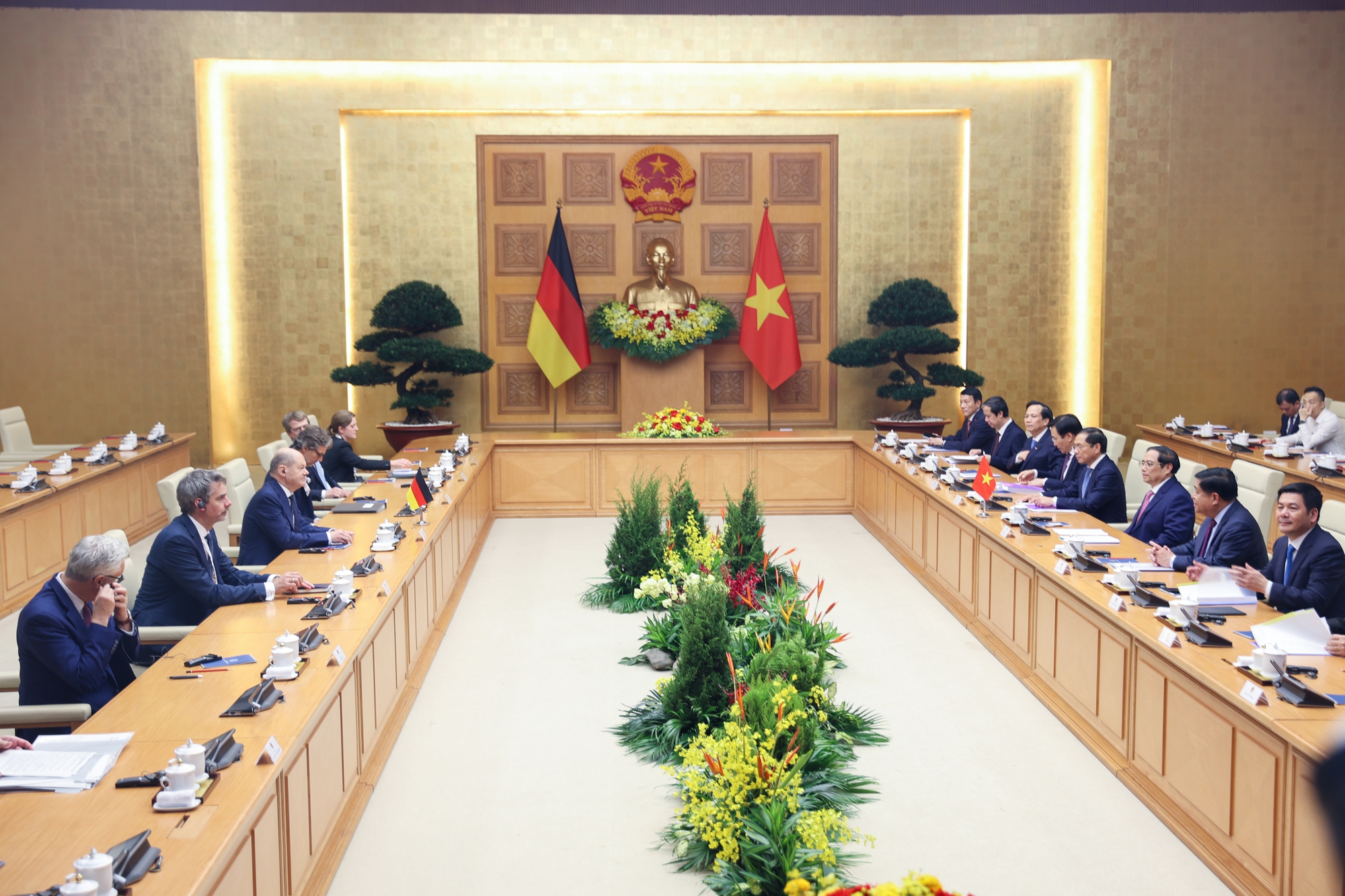 Thống nhất các phương hướng, biện pháp lớn thúc đẩy quan hệ đối tác chiến lược Việt Nam - Đức - Ảnh 1. Thống nhất các phương hướng, biện pháp lớn thúc đẩy quan hệ đối tác chiến lược Việt Nam - Đức - Ảnh 1.
