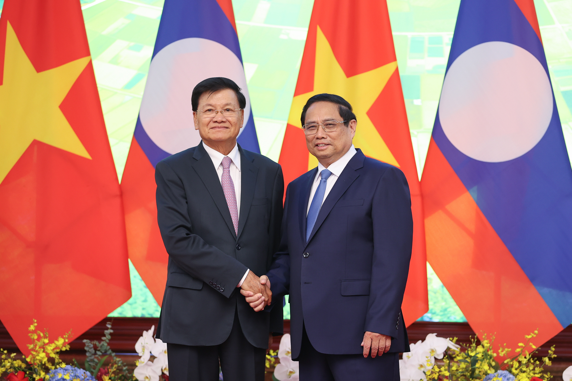 Thủ tướng Phạm Minh Chính hội kiến Tổng Bí thư, Chủ tịch nước Lào- Ảnh 4. Thủ tướng Phạm Minh Chính hội kiến Tổng Bí thư, Chủ tịch nước Lào- Ảnh 4.