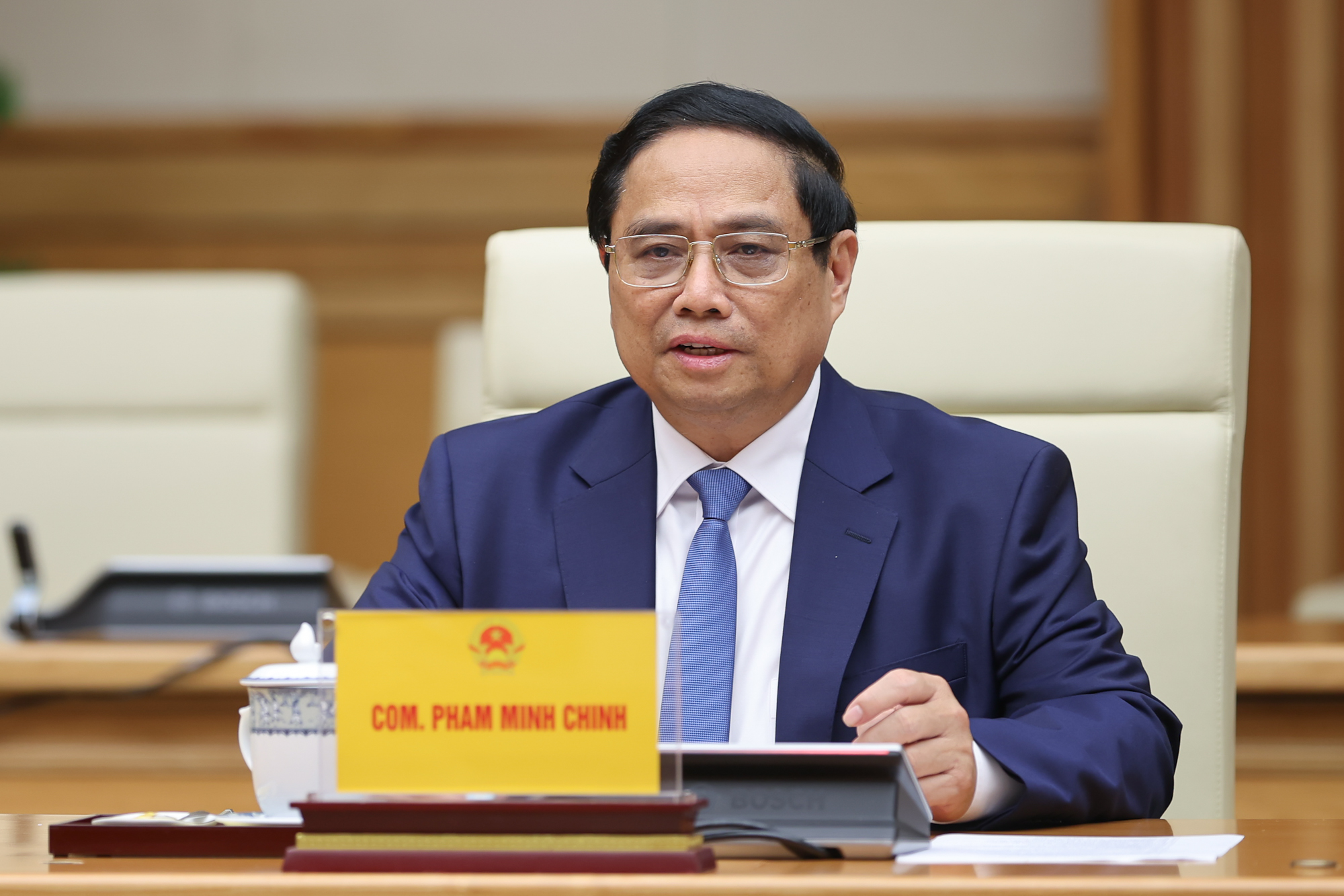 Thủ tướng Phạm Minh Chính hội kiến Tổng Bí thư, Chủ tịch nước Lào- Ảnh 5. Thủ tướng Phạm Minh Chính hội kiến Tổng Bí thư, Chủ tịch nước Lào- Ảnh 5.